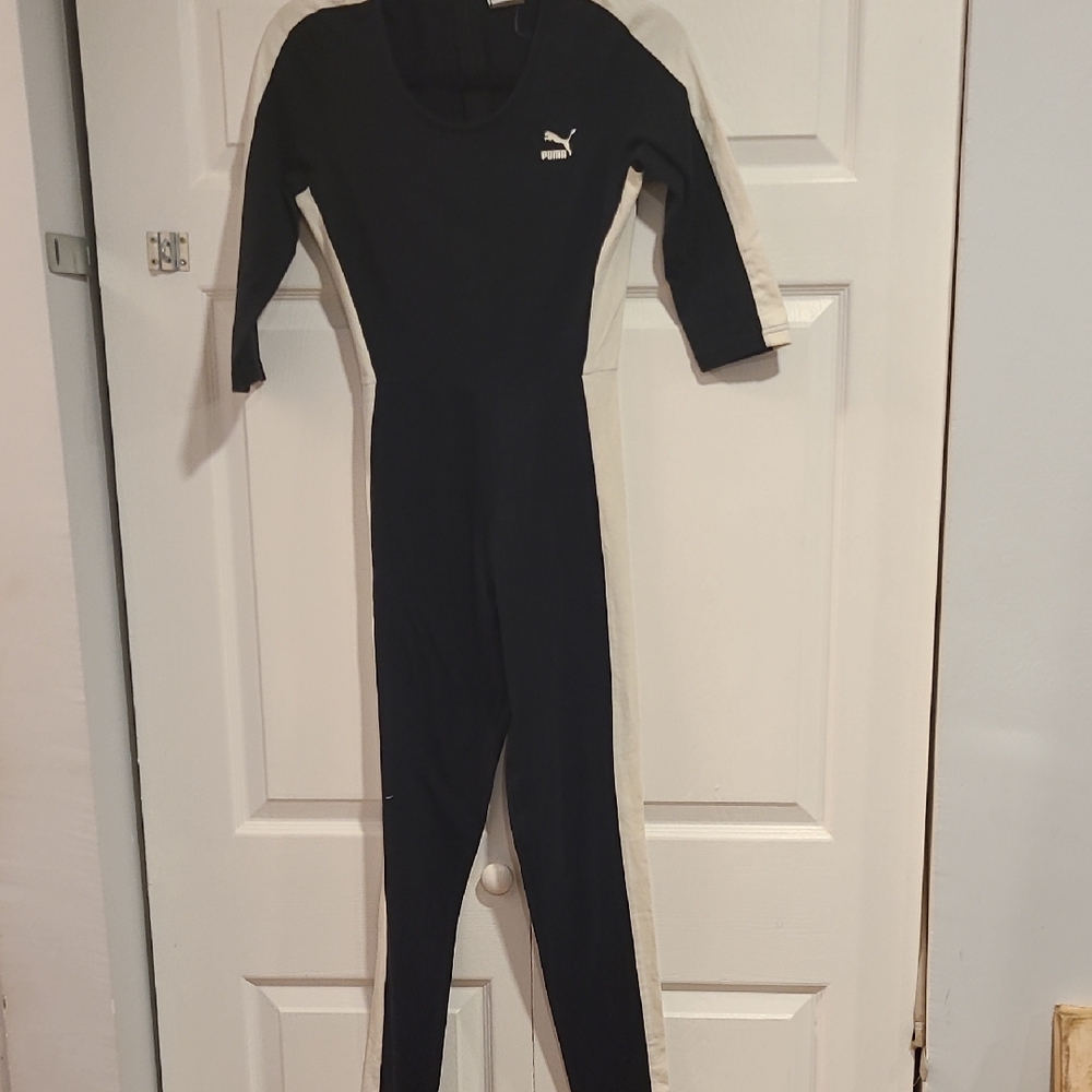 Puma Black One Piece with White Stripes
